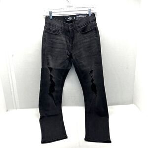 Womens Hollister Advanced Stretch Skinny Leg Jean Black Distressed 26 x 30